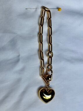 Jenny Bird Paperclip Chain Heart Pendant Bracelet